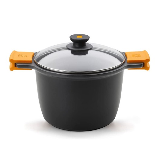 olla-alta-con-tapa-de-cristal-y-asas-de-silicona-bra-efficient Olla alta con tapa de cristal y asas de silicona BRA Efficient