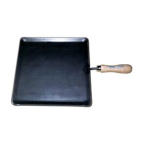 Plancha para Asar de Acero 4 mm con 1 Mango de Madera 25 x 20
